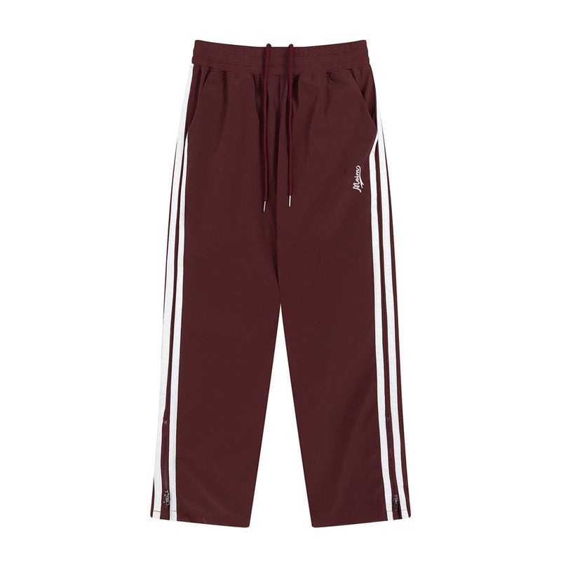 Men Sweatpants Side Stripe Stitching Casual Sports Pants Straight-Leg Pants