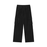 Women Sweatpants Multi-Pocket Functional Overalls Straight Casual Pants Trousers