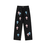 CHH Chrome Hearts Jeans Chrome Unisex Casual Loose Jeans