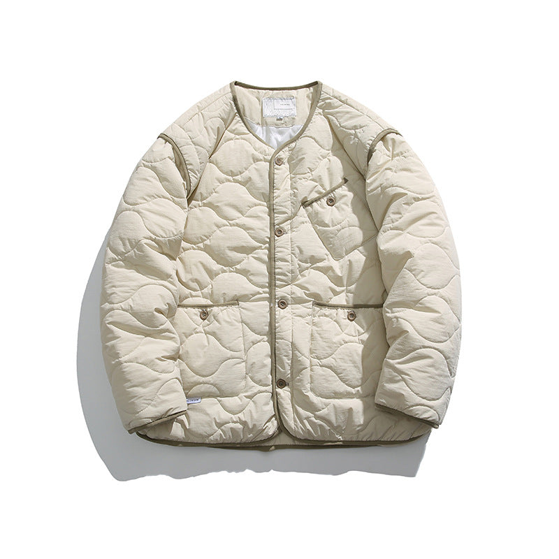 Unisex Winter Cotton Coat Retro Three-Dimensional Pocket Cotton Jacket