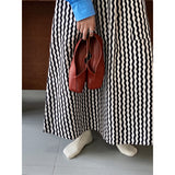 Women Skirt Vertical Striped Skirt Spring A- line Dress