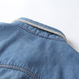 Women Jacket Autumn and Winter Loose Vintage Fleece-Lined Denim Shirt