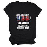 Warning the girls are stylish casual print short sleeves