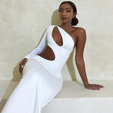 Women Dresses Fall Sexy Hollow Long-Sleeved Dress