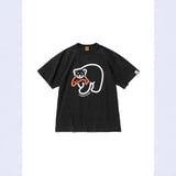 Men T-shirts Human Bear Pattern Short Sleeve T-Shirt Loose