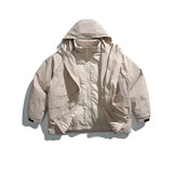 Unisex Winter Cotton Coat Three-Dimensional Pocket Hooded down Jacket