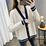 Women Knitwear Fall/Winter V-neck Sweater Coat Loose Knitted Cardigan