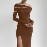 Women Dresses Autumn Sexy Hollow-out Split Dress