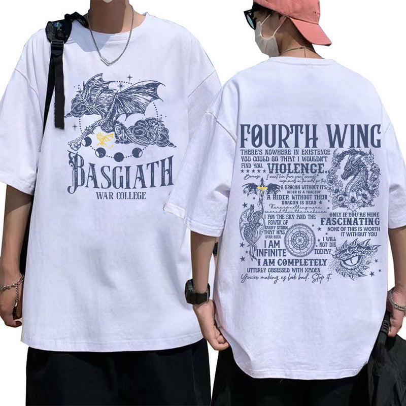 Basgiath War College Graphic T Shirt Fourth Wing Dragon