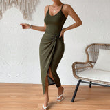 Women Dress Spring/Summer Sheath Sexy Backless Spaghetti Straps Dress