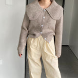 Women Cardigan Sweater Autumn and Winter Button Cardigan Long Sleeve Knitted Top 8t3127
