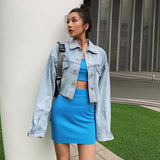 Women Jacket Washed and Worn Loose Short Lapels Jeans