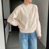 Women Winter Knitted Sweater round Neck Thick Sweater Autumn and Winter Loose-Fitting Long Sleeve Sweater 8t3120
