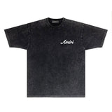 Amiri T Shirts Washed and Worn Retro Short Sleeve T-shirt
