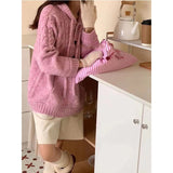 Women Knitted Pullover Spring and Autumn Loose Casual Hooded Sweater Knitwear
