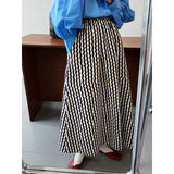 Women Skirt Vertical Striped Skirt Spring A- line Dress