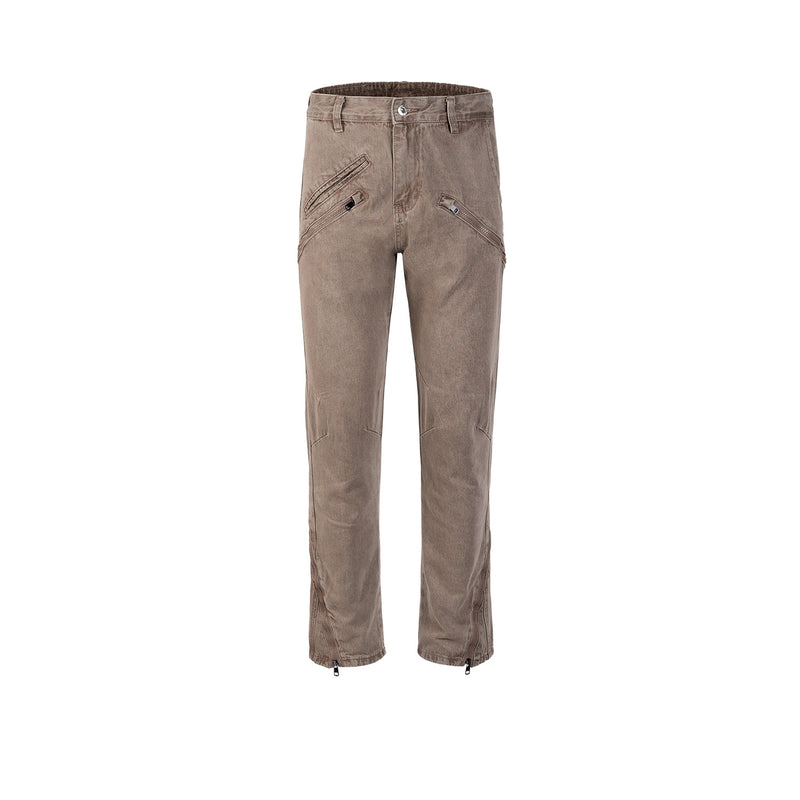 MIJKO Men's Vintage Pants MIJKO Men's Women's Spring and Summer Pants Wide Pants Foot Jeans