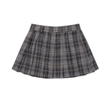 Women Skirt Plaid Pleated Skirt Girls Summer Short Skirt A- Line Skirt