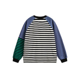 Unisex Hoodie Autumn Casual Contrast Color Striped Sweater