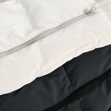 Unisex Winter Cotton Coat Zipper Pocket Decoration Stand-up Collar Cotton-Padded Clothes Vintage Detachable Sleeve Cotton Jacket