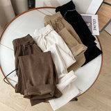 Women Sweatpants Autumn and Winter Straight Casual Pants Loose Wide-Leg Pants