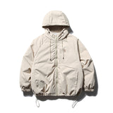 Unisex Winter Cotton Coat Pocket Decorative Hooded down Jacket Retro Warm down Jacket