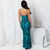 Women Dresses Spring Sexy Backless Printing Slip Dress