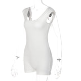 Women Jumpsuit Summer Slim U-Neck Sexy Backless Jumpsuit