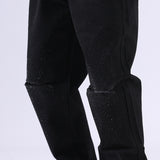 Men Jeans Ripped Black Slim Jeans