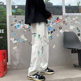 Men Jeans Splash-Ink Jeans Men's Autumn Baggy Straight Trousers Casual Trousers