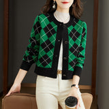 Women Knitwear Spring and Autumn round Neck Sweater Loose Knitted Cardigan