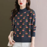 Women Knitted Pullover Turtleneck Sweater Autumn and Winter Loose Casual Sweater