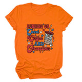 Crew neck women's short sleeves running on jced collee and freedomt t-shirt