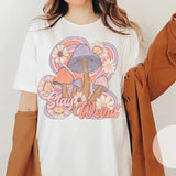 Stay Mushroom Graphic Tops Tees Short Sleeve Hippie