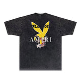 Amiri T-shirt Washed and Worn Retro Short Sleeve T-shirt