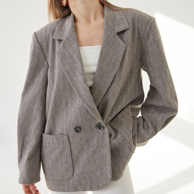 Women Trench Coat Woolen Small Business Suit Coat