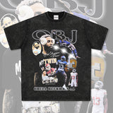 Mens Vintage baseball T-Shirt BC Beckham obj rugby vintage print short sleeve wash do old T-shirt
