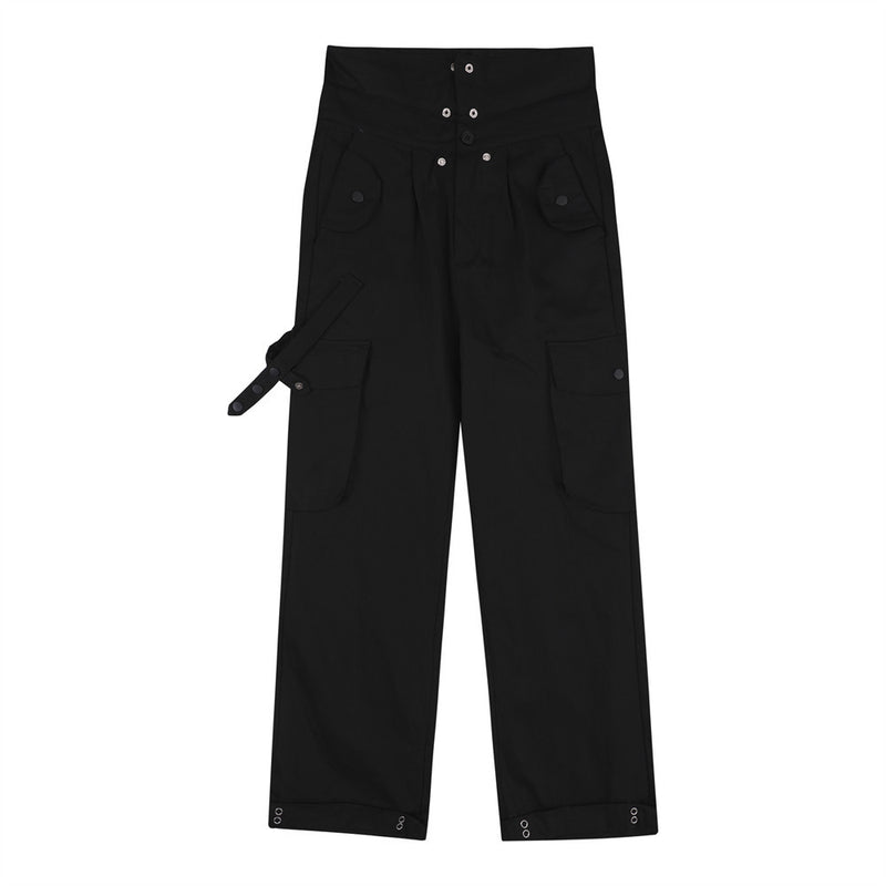 Men Sweatpants Multi-Pocket Workwear Trousers Casual Straight Pants