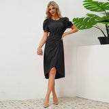 Women Date Dress Spring/Summer round Neck Dress