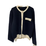 Women Knitted Cardigan Autumn Loose Crew Neck Top Coat