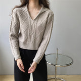 Women Winter Knitted Sweater Loose Autumn Sweater 8t8186