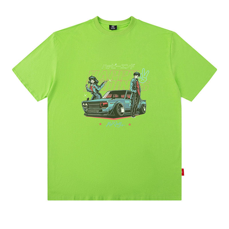 Men T Shirt Summer Vintage Vintage Print Short Sleeves T-shirt