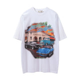 Men Vintage T-Shirt Short-Sleeved T-shirt Men's round Neck T-shirt Summer Loose