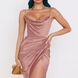 Corset Dress Summer Sexy Backless Asymmetric Skirt Sleeveless Split Pleated Skirt