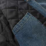 Unisex Winter Cotton Coat Washed Denim Lambswool Lapel Cotton-Padded Coat