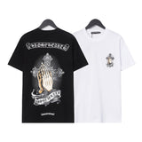 CHH Chrome Heart T Shirts Croix Hands Ribbon Cross