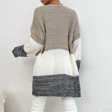 Women Knitted Sweater Autumn Cardigan Mid-Length Sweater Coat