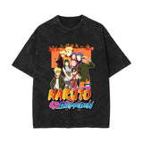 Anime T-shirt short-sleeved summer washed old cotton top loose