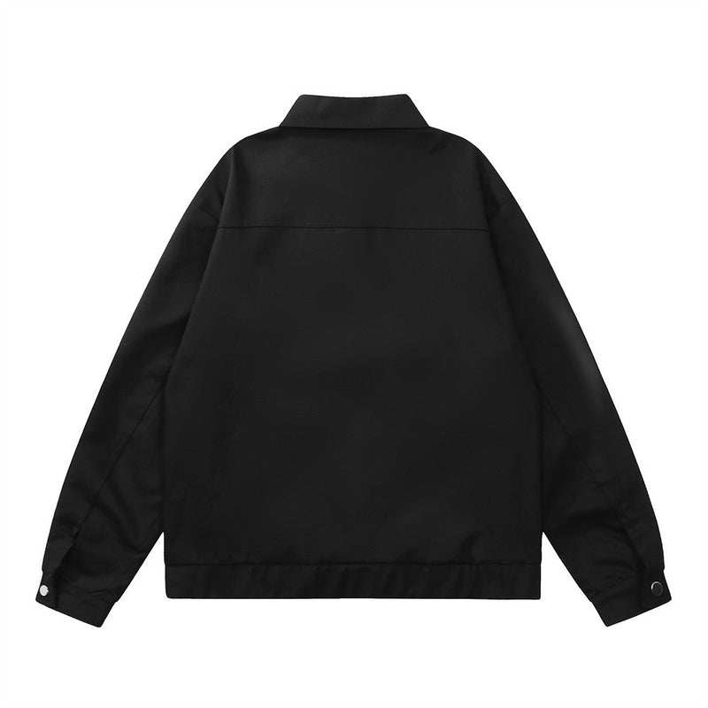 Men Jacket Coat Bomber Jacket Men's Loose Spring and Autumn Long Sleeve Baggy Coat