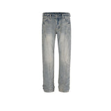 MIJKO Men's Vintage Pants MIJKO Spliced trousers men's and women's washing water high street trendy jeans